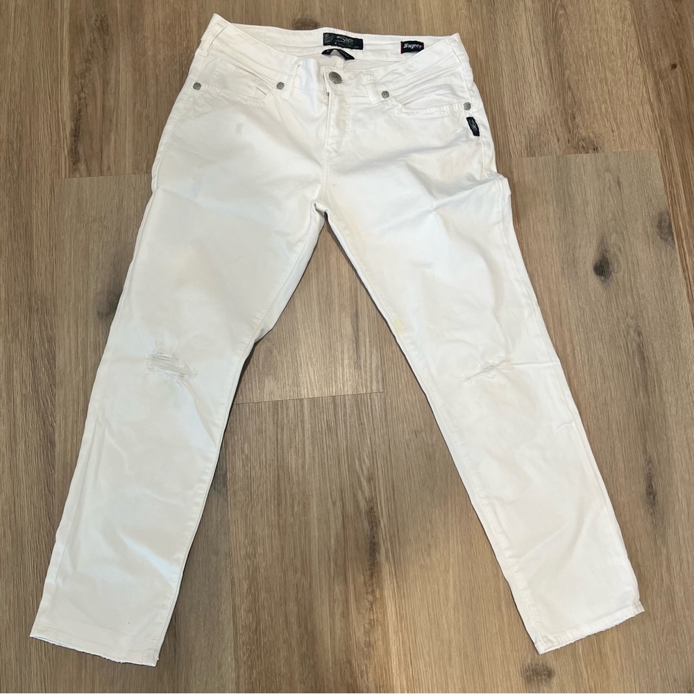 Women’s Silver white boyfriend jeans W29/L25